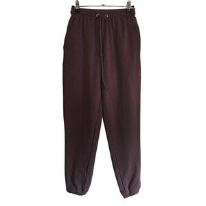 Meshki Joggers Pants Women's Size XS Purple Brown Cotton Stretch Drawsting